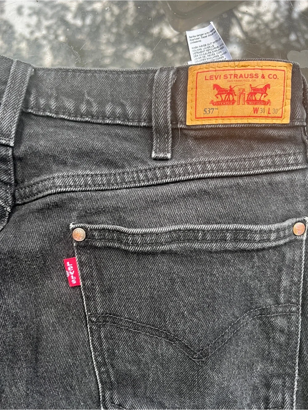 Levi’s Men’s 30 in Black Dark Wash Denim Slim Straight Fit 5-Pocket Jeans